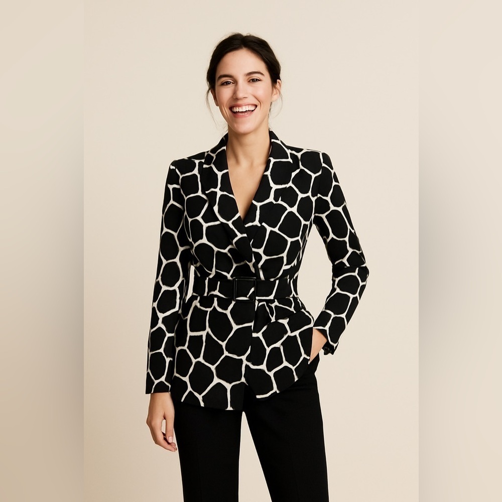 INC International Concepts Black and White Patterned Coat